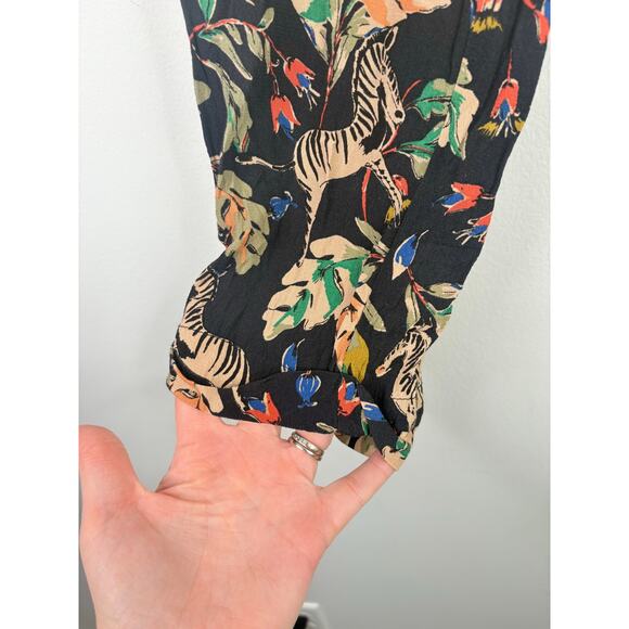 Zara TRF Tropical Zebra Print Pajama Style Pants Womens Medium Avant Garde - Picture 6 of 10